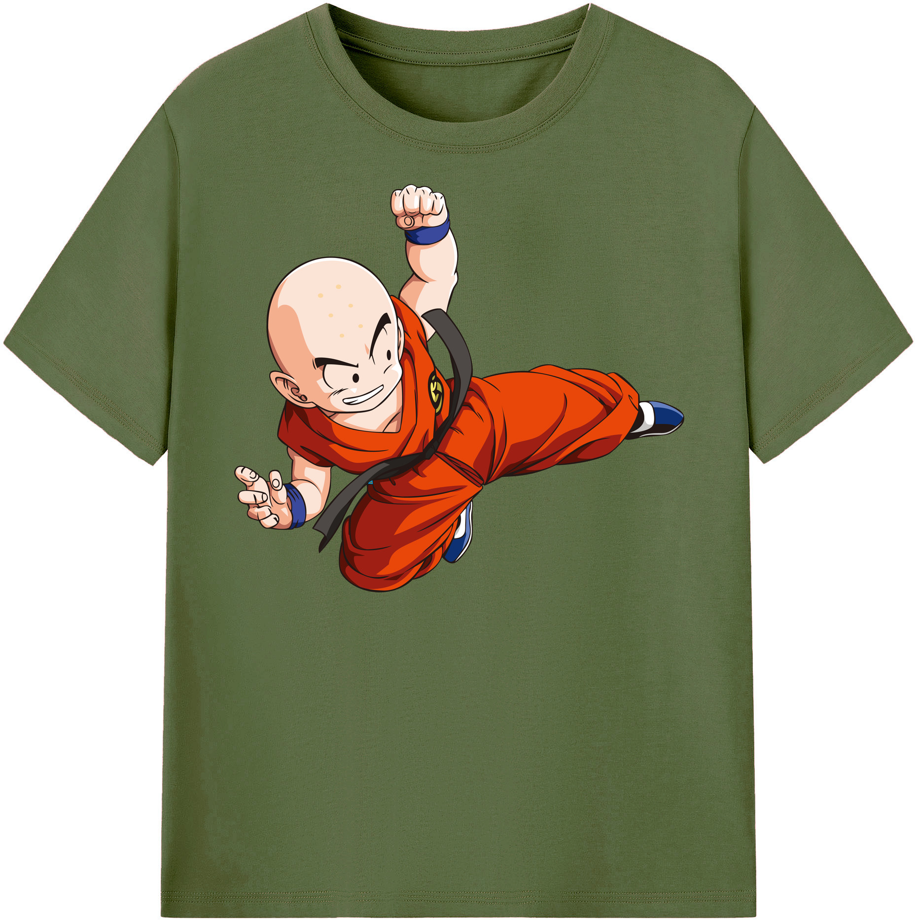 （画像用） ドラゴンボール クリリン DRAGON BALL krillin 綿100％半袖Tシャツ（フロントプリント）